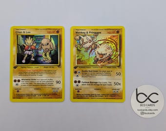 Chan e Lee, Mankey e Primeape - Carta Pokemon personalizzata