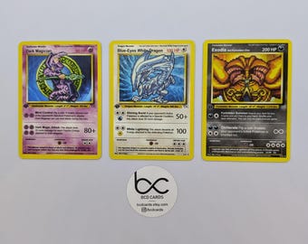 Drago Bianco Occhi Blu, Mago Nero, Exodia - Carta Pokemon personalizzata
