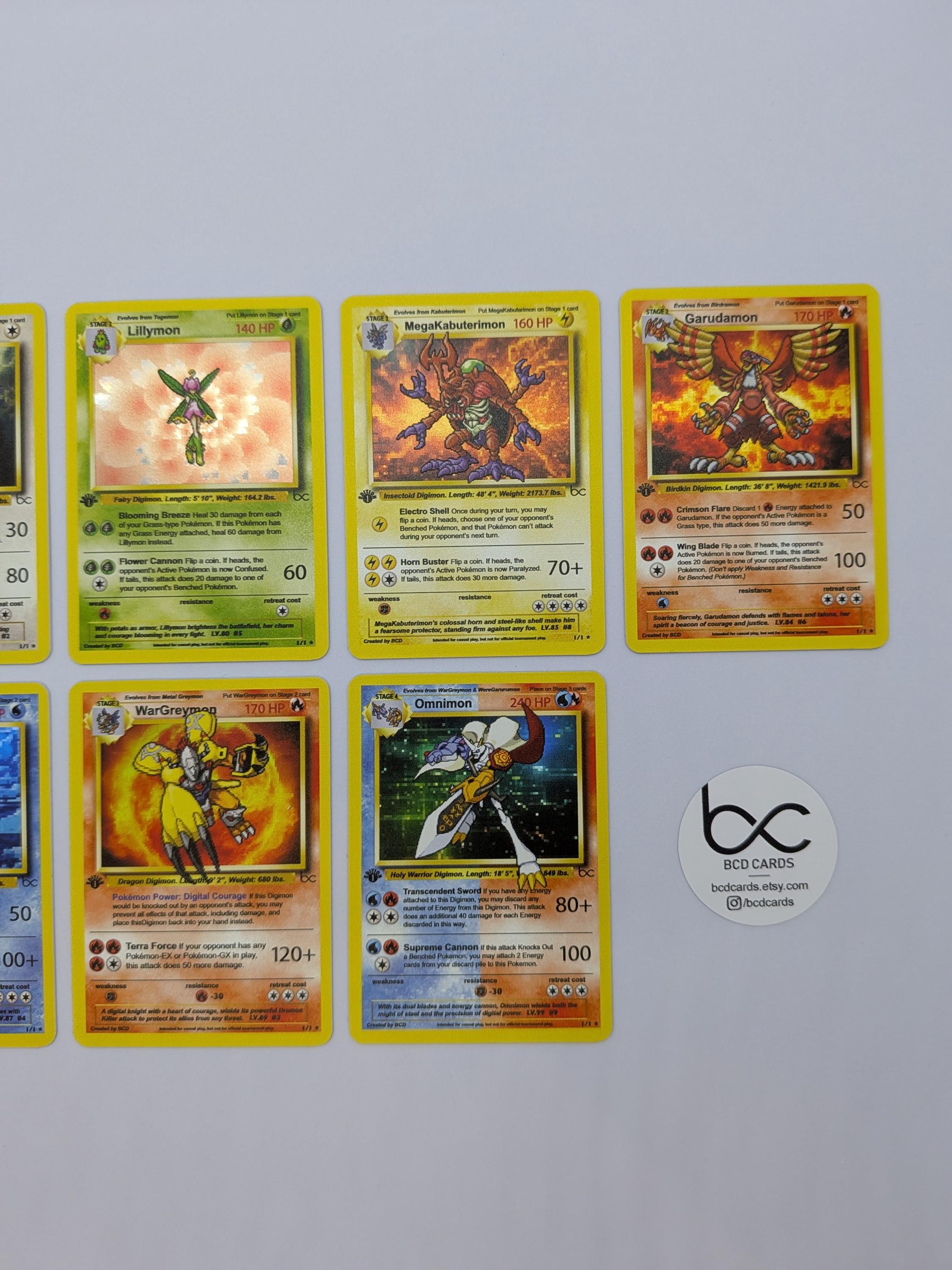 digimon pokemon cards Digimon Set Gen1 - Custom Pokemon Cards