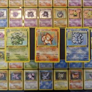 Venusaur 8 bits, charizard, blastoise - carte Pokémon personnalisée