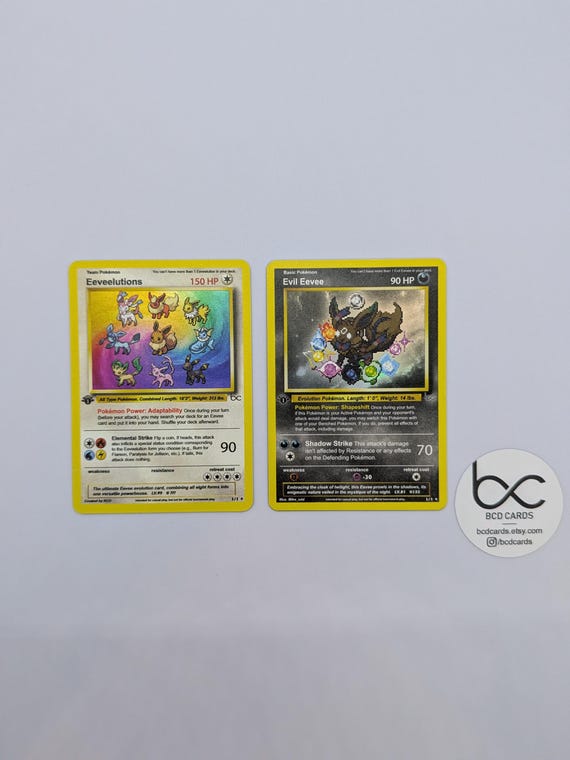 Eeveelutions & Evil Eevee - Custom Pokemon Card - Etsy