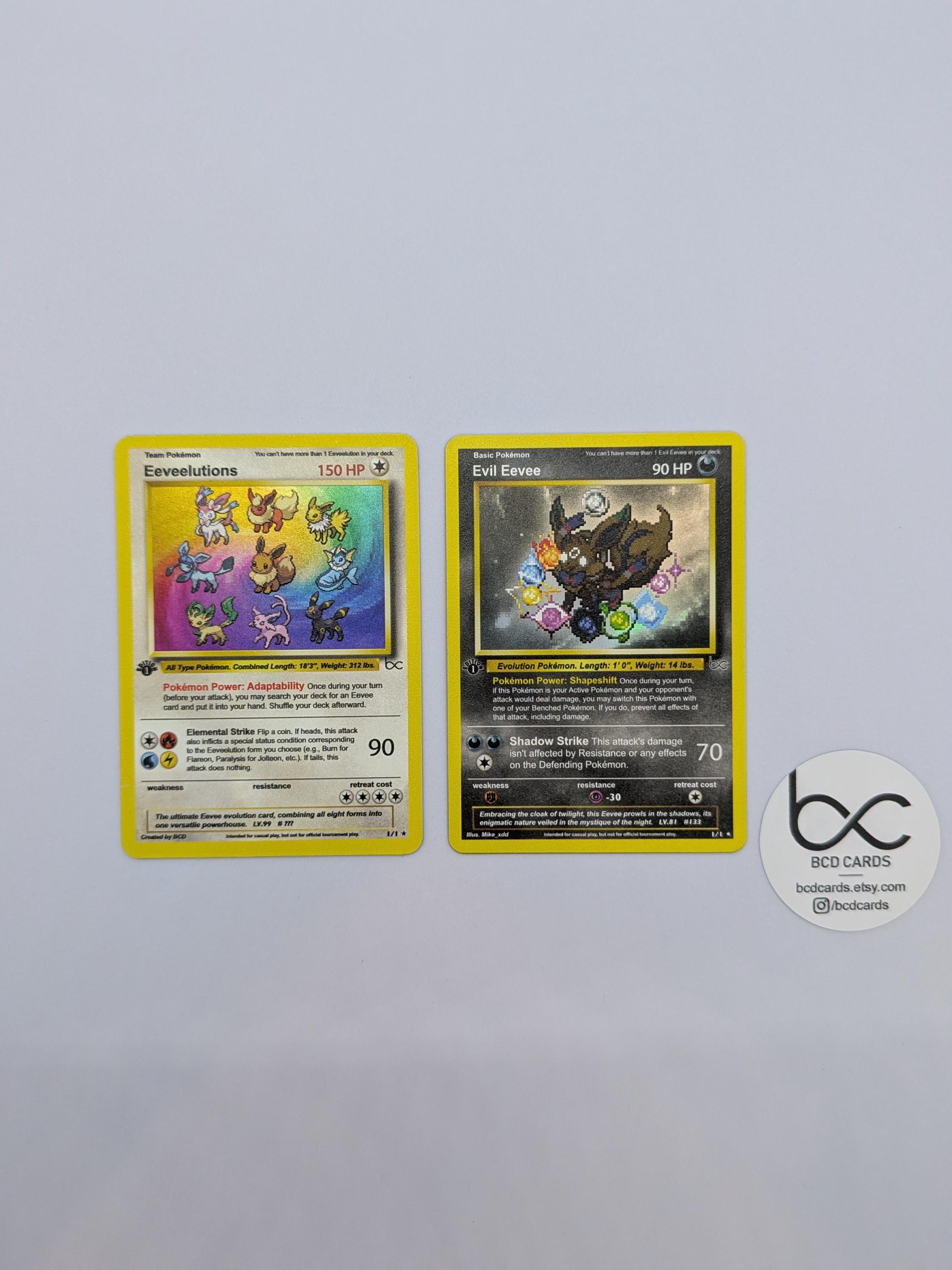 Eeveelutions & Evil Eevee - Custom Pokemon Card - Etsy Eeveelutions & Evil Eevee - Custom Pokemon Card - Etsy