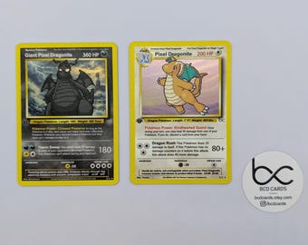 Pixel Dragonite e Giant Dragonite - Carta Pokemon personalizzata