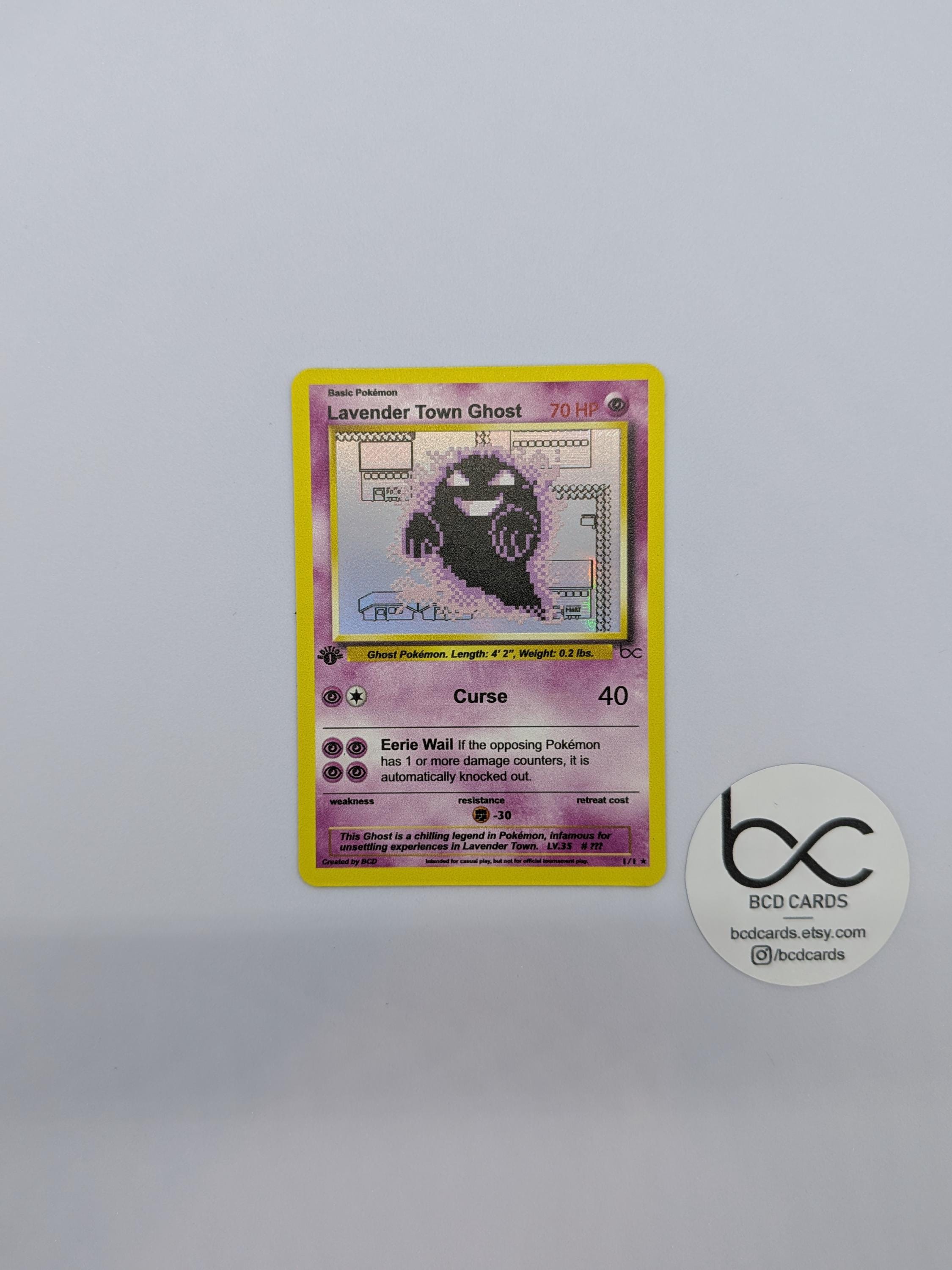 Lavender Town Ghost - Custom Pokemon Card - Etsy Lavender Town Ghost - Custom Pokemon Card - Etsy