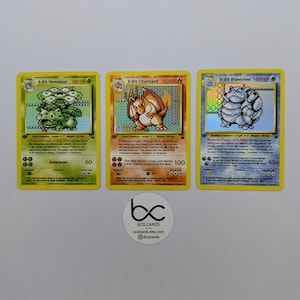 Venusaur 8 bits, Charizard, Blastoise - carte Pokémon personnalisée