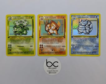 Venusaur, Charizard, Blastoise 8-Bit - Carta Pokemon personalizzata