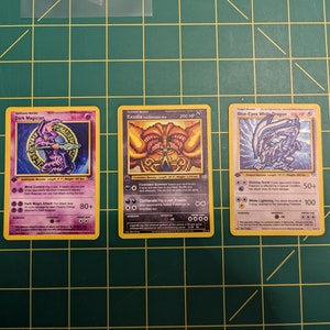 Dragon blanc aux yeux bleus, magicien des ténèbres, Exodia - carte Pokémon personnalisée