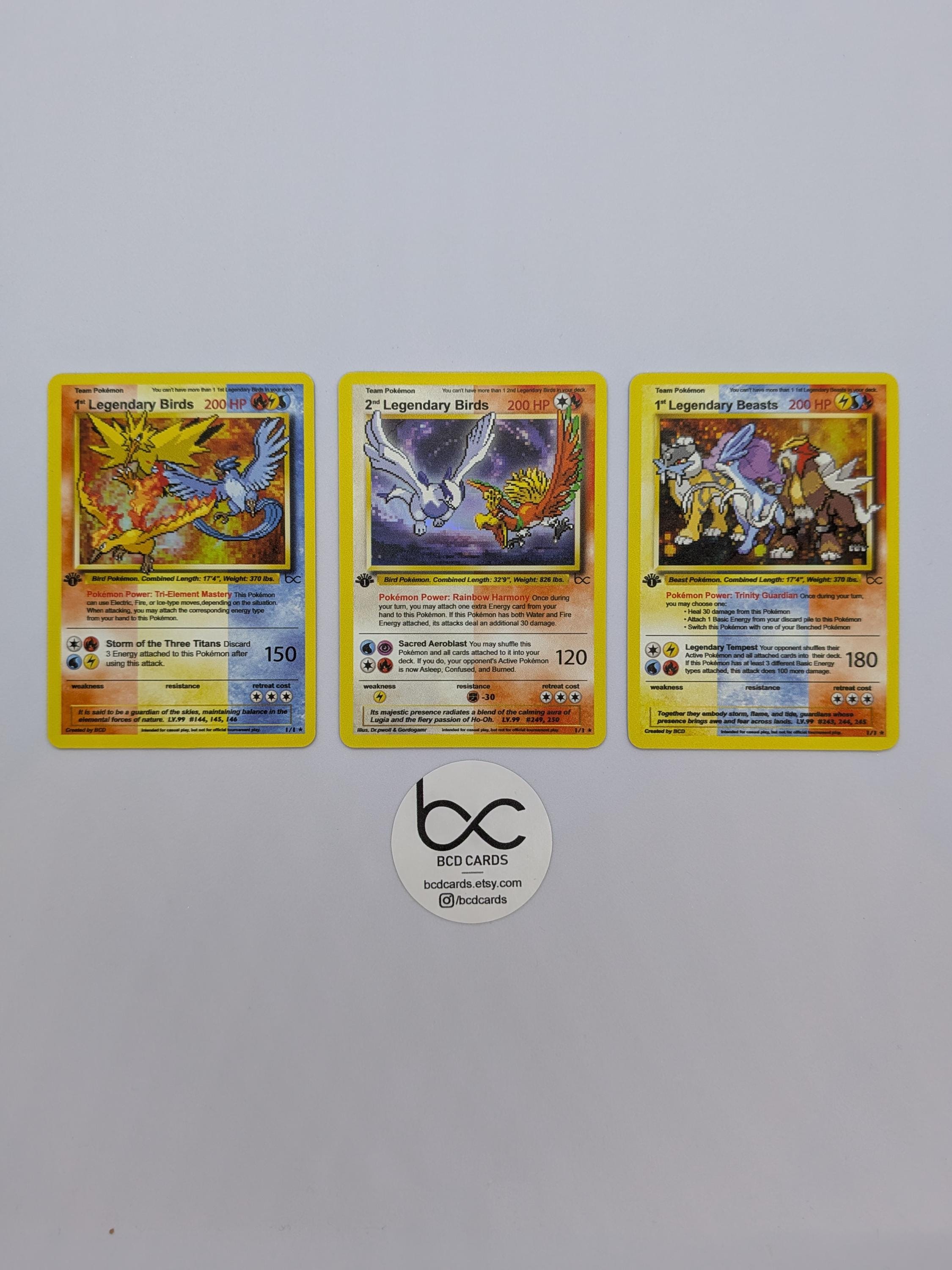 Legendary Birds & Beasts- Custom Pokemon Card - Etsy