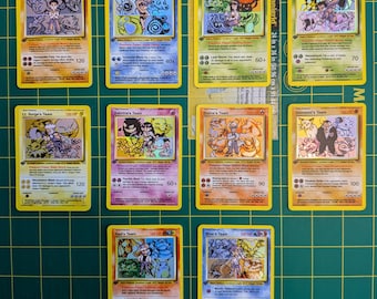 Kanto Gym Heroes, Red's & Blue's Team - Carte Pokemon personalizzate