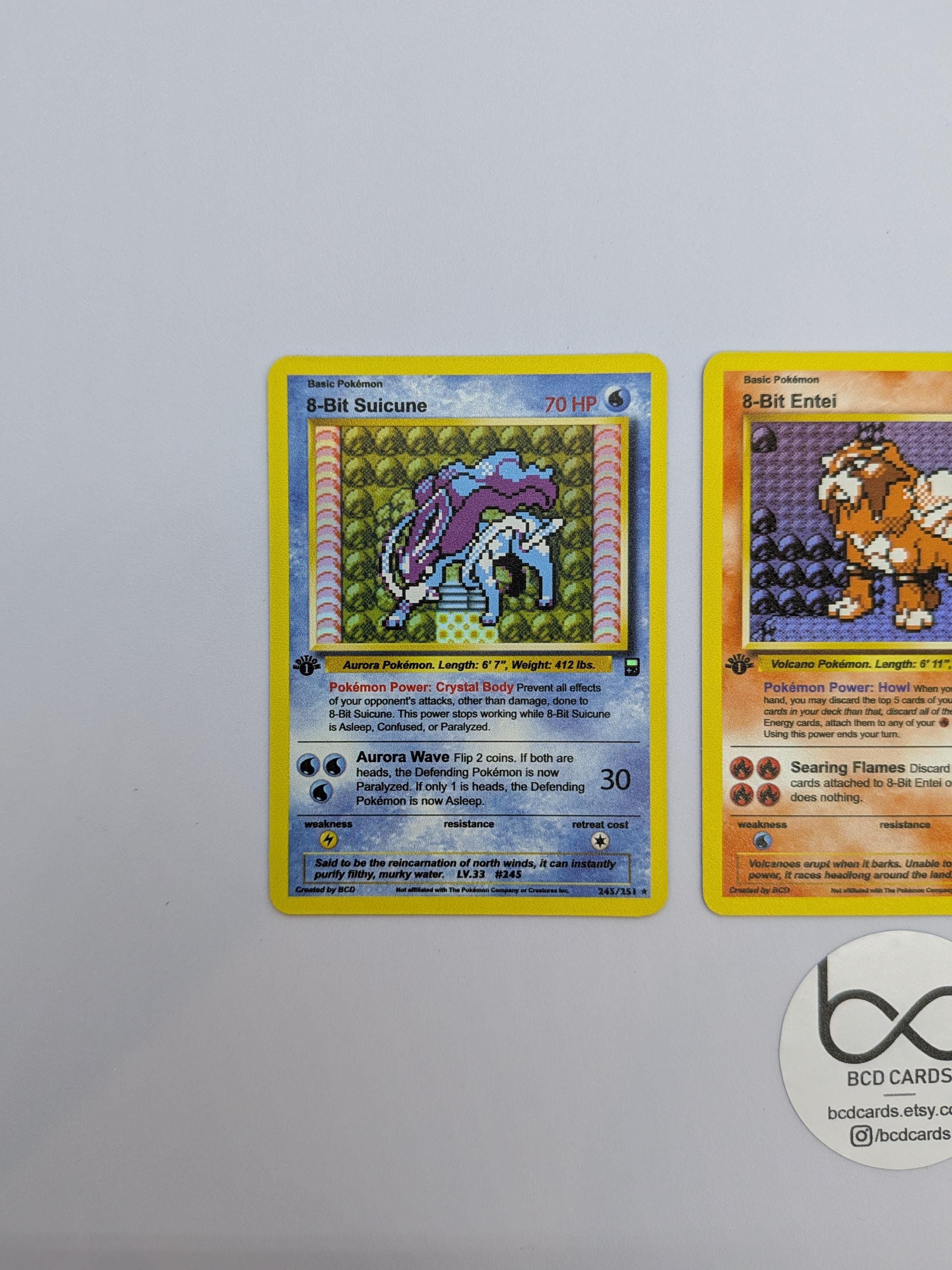 8-bit Suicune, Entei, Raikou - Custom Pokemon Card - Etsy