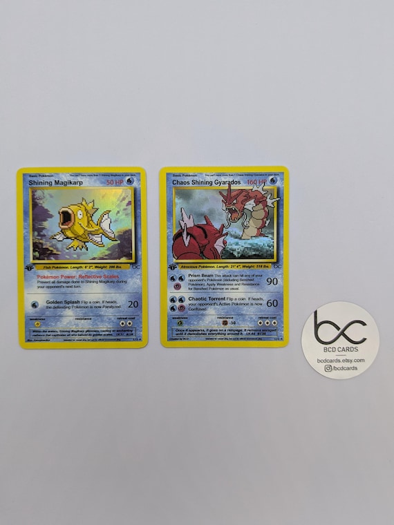 Shining Magikarp & Chaos Shining Gyarados - Custom Pokemon Card - Etsy Shining Magikarp & Chaos Shining Gyarados - Custom Pokemon Card - Etsy