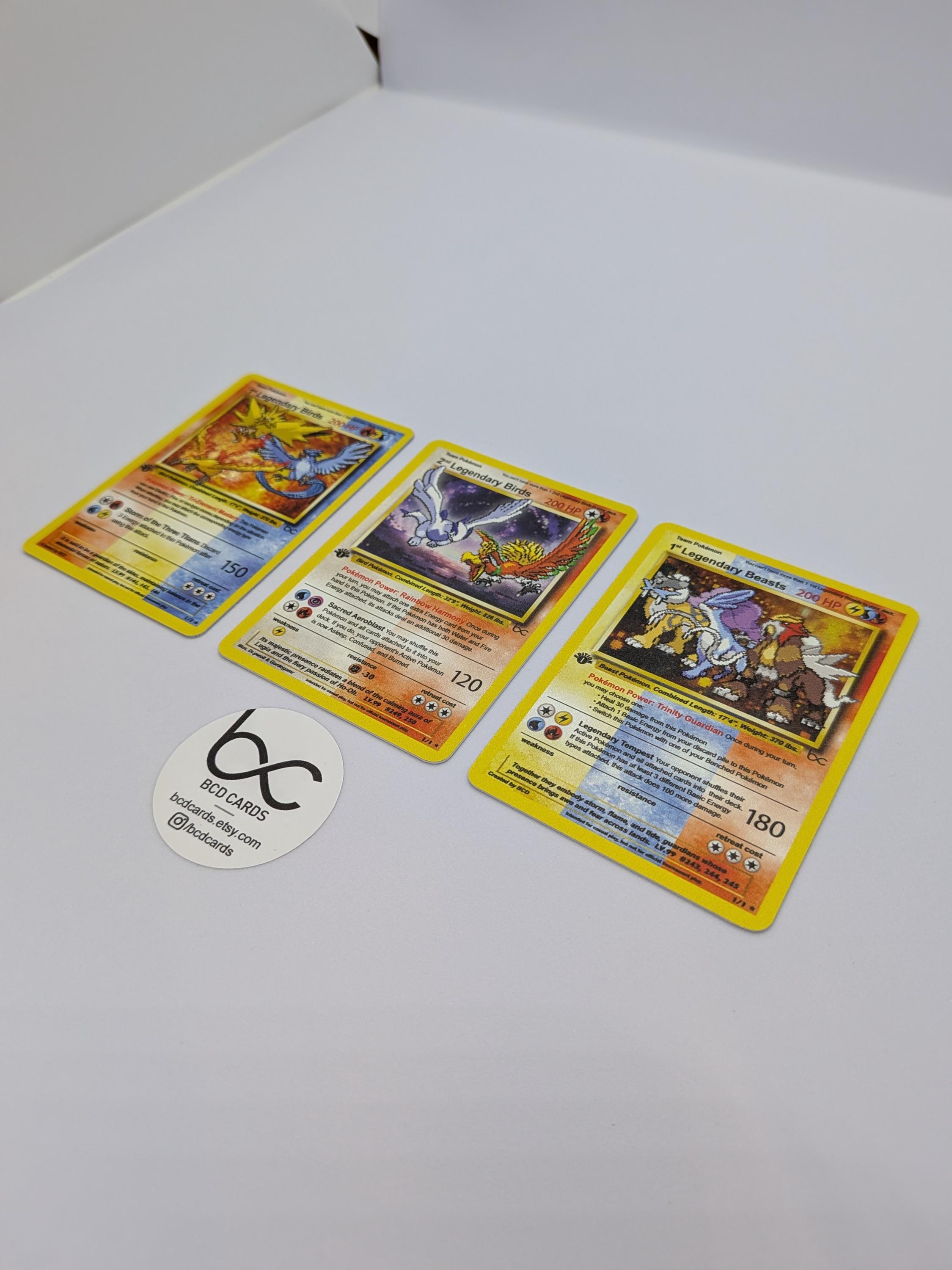 Legendary Birds & Beasts- Custom Pokemon Card - Etsy