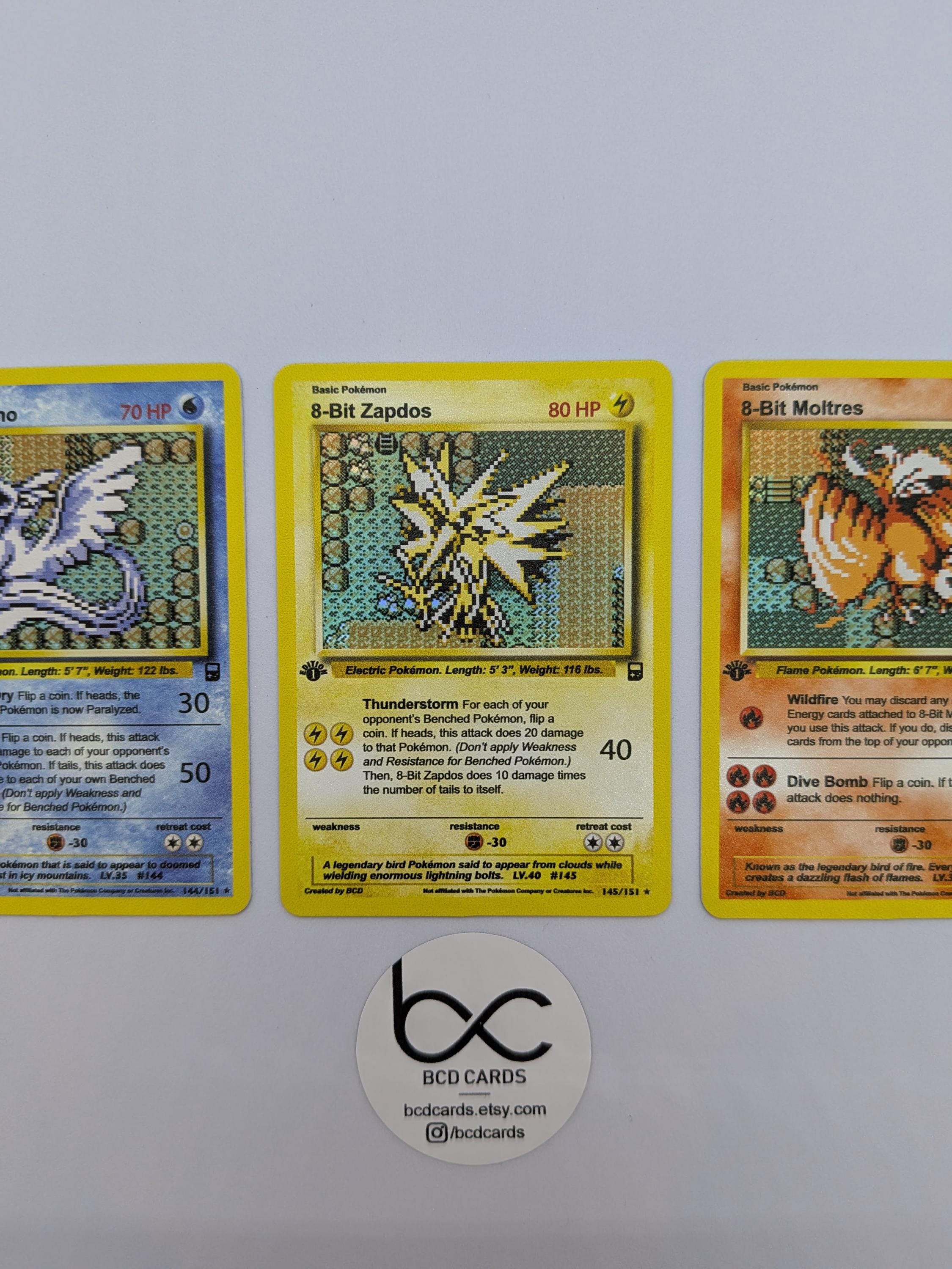 8-bit Articuno, Zapdos, Moltres - Custom Pokemon Card - Etsy Hong Kong 8-bit Articuno, Zapdos, Moltres - Custom Pokemon Card - Etsy Hong Kong