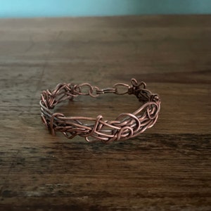 Hand forged Raw Copper bracelet No 53 image 1