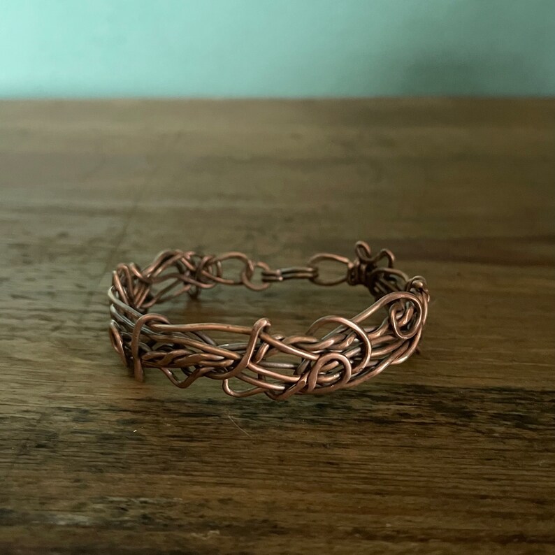 Hand forged Raw Copper bracelet No 53 image 4