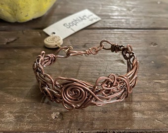 Hand forged Raw Copper bracelet No 44