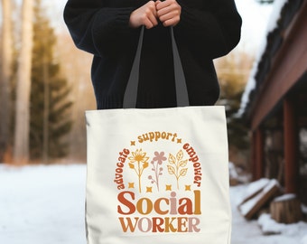 Social Worker Tote Bag Advocate Support Empower Gift For Social Worker Student School Graduation Gift Social Worker Month LSW Shoulder Bag