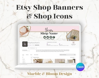 Canva Templates for Etsy Shop Banners for Successful Etsy Sellers, Etsy Shop Cover, Shop Icons, Graphics for Etsy Store Front, Minimalist