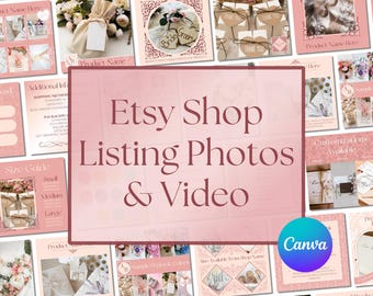 Canva Templates for Etsy Shop Listing Photos and Video, Thumbnail Images for Successful Etsy Listings, Etsy Sellers Graphics Digital Product