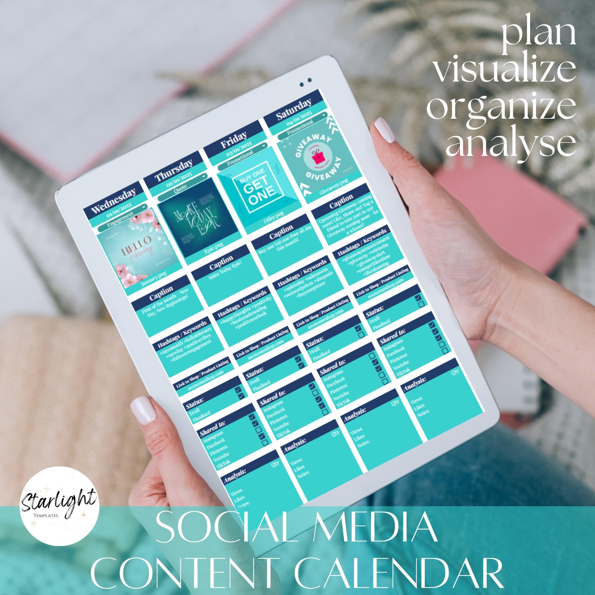Social Media Content Planner Google Sheets Template Social Media ...