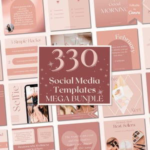 Mega pacote de modelos de postagens do Instagram da Rosegold, modelos para postagens, rolos, histórias, carrosséis, capas de destaque, modelos editáveis do Canva