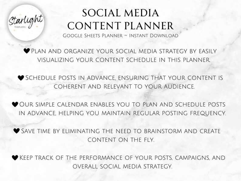 2025 Social Media Content Calendar and Planner, Google Sheets