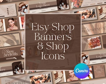 Etsy Shop Banners and Shop Icons Templates, Editable Canva Templates for Successful Etsy Sellers, Etsy Logo Design, Graphics Store Front