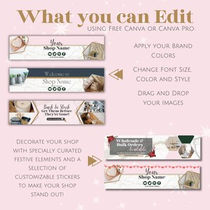 Etsy Shop Kit for Etsy Sellers, Etsy Shop Banners, Shop Icons, Listing Thumbnails, Canva Templates for Etsy Shop, Marble Design, Etsy Shop Setup, Graphics for Small Business