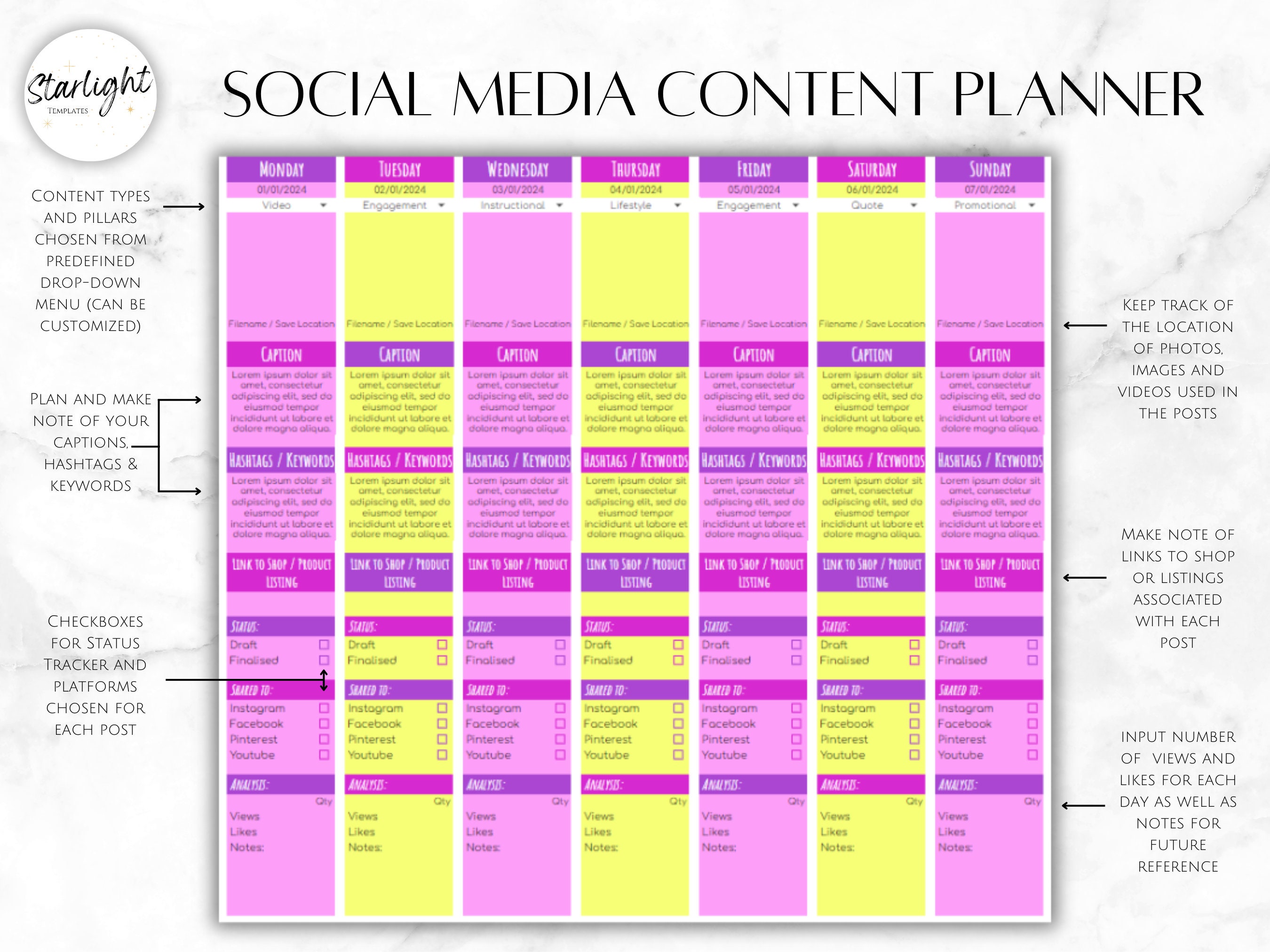 social-media-content-calendar-tracker-google-sheets-planner-template