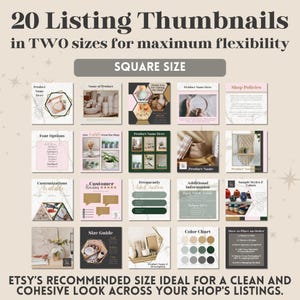 Etsy Shop Kit for Etsy Sellers, Etsy Shop Banners, Shop Icons, Listing Thumbnails, Canva Templates for Etsy Shop, Marble Design, Etsy Shop Setup, Graphics for Small Business