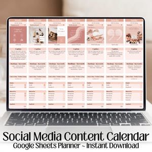 Social Media Content Planner Google Sheets Template Social Media Content Calendar Editable Spreadsheet Social Media Calendar Instagram