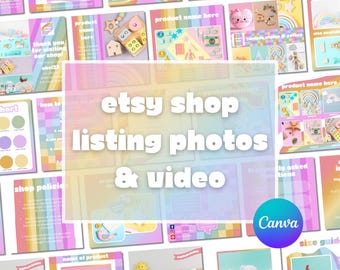 Canva Templates for Etsy Shop Listing Photos and Video, Thumbnail Images for Successful Etsy Listings, Etsy Sellers Graphics Digital Product