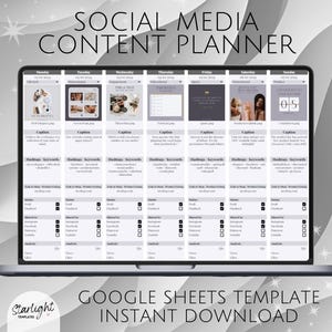 Social Media Content Planner Google Sheets Vorlage Social Media Content Kalender Bearbeitbare Tabelle Social Media Kalender Instagram