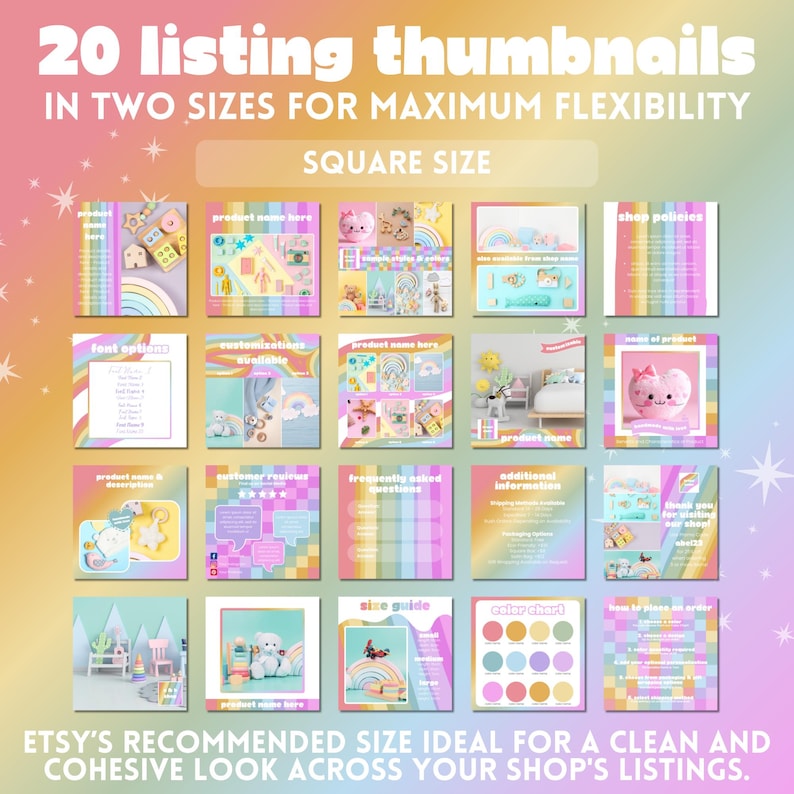 Etsy Shop Kit, Canva Templates for Etsy Banner, Listing Thumbnails