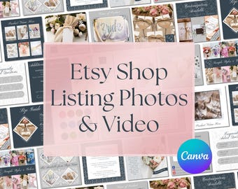 Canva Templates for Etsy Shop Listing Photos and Video, Thumbnail Images for Successful Etsy Listings, Etsy Sellers Graphics Digital Product