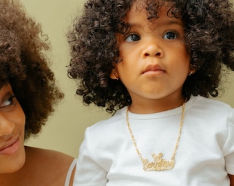 Collar Minnie Mouse / Regalo personalizado para niños / Oro / Disney / Collar con nombre para niños / Collar personalizado / Joyería para niños / Nombre personalizado