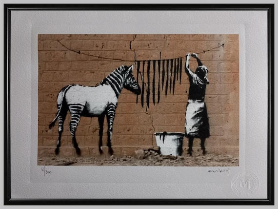 Banksy – Lithograph 'zebra Stripes Washing' - Framed - Etsy UK
