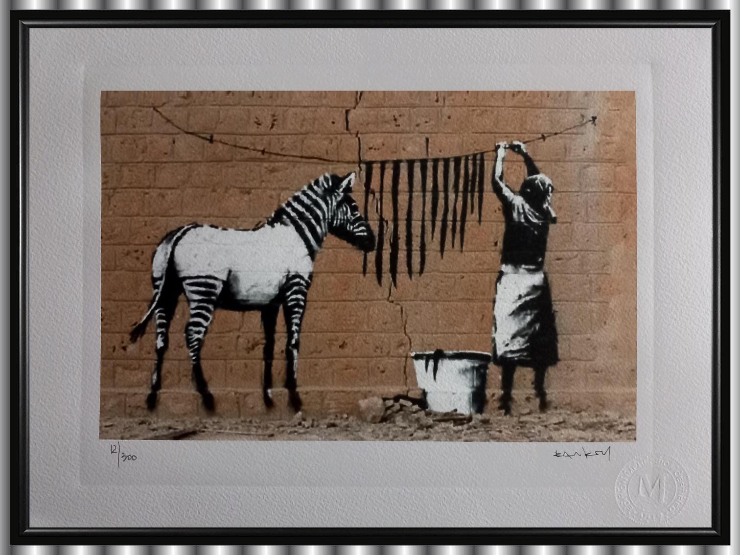 Banksy – Lithograph 'zebra Stripes Washing' - Framed - Etsy
