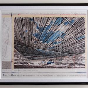 Christo & Jeanne-Claude  – Over the River – offset lithograph, framed