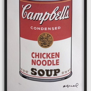 Andy Warhol – Lithograph Campbell’s Soup Chicken Noodle - framed