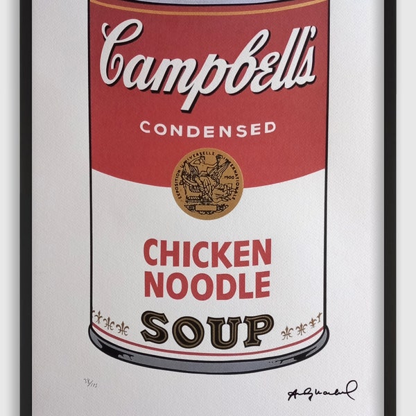 Andy Warhol – Lithographie Campbell’s Soup Chicken Noodle - encadré