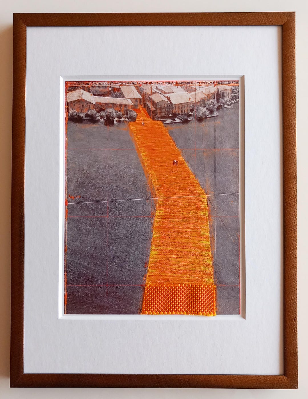 Christo - the Floating Piers – Artcard XL, Framed With an Original