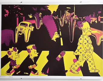 Death NYC – the Simpsons on Abbey Road – Original Silkscreen With