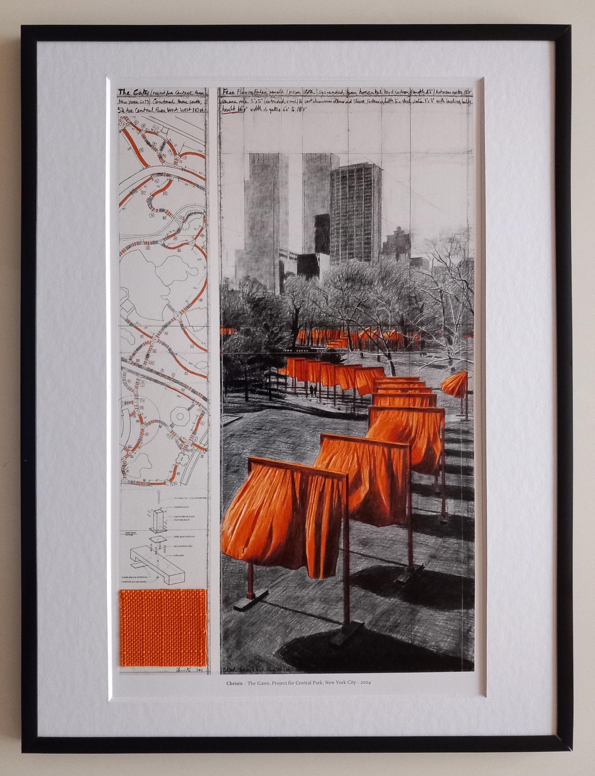 Christo & Jeanne-claude – the Gates – Offset Lithograph, Framed