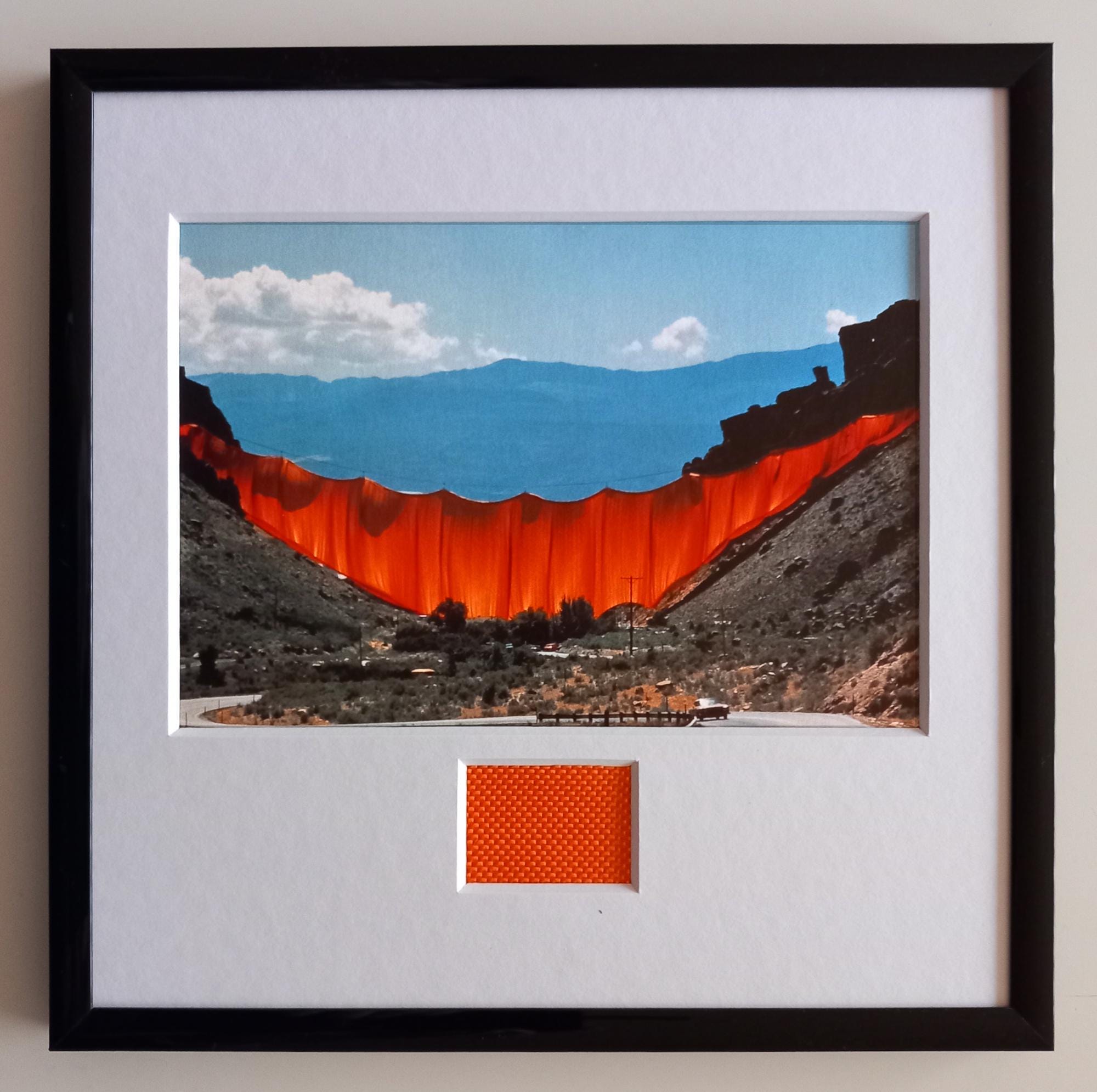 Christo & Jeanne-claude - Valley Curtain – Artcard, Framed With