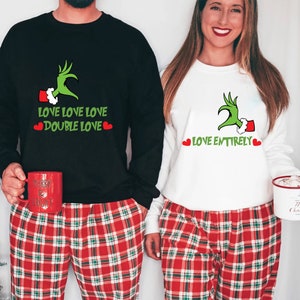 Couples matching grinch pajamas new arrivals