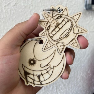 Inspired by Soul Eater Sun and Moon Keychain 2 keychains, sharable keychains
