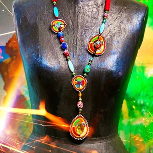 African Collage Necklace
