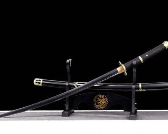 Handgefertigtes Zoro Yubashiri Katana – Full Tang 1095 Stahl Kampfbereites Schwert, echtes scharfes Cosplay Samurai Katana Schwert, Cosplay Waffen Requisite