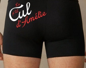 Personalized boxer shorts "Le p'tit Cul...." - Humorous boxer shorts - Humorous gift - Men's cotton boxer shorts - Gift for men